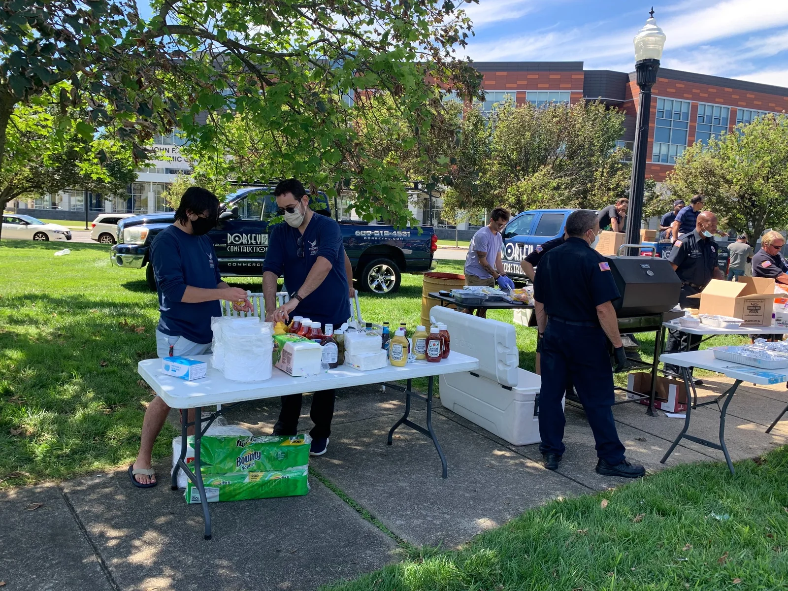 Gabriel Franco participating in a back-to-school drive with the Atlantic City Fire Department