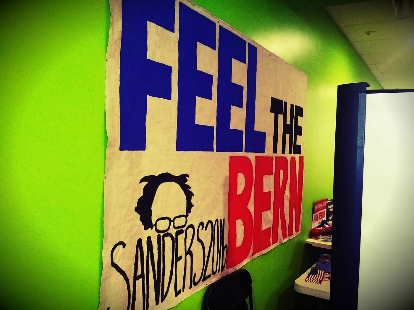 Gabriel Franco with members of the Bernie Sanders voter protection team