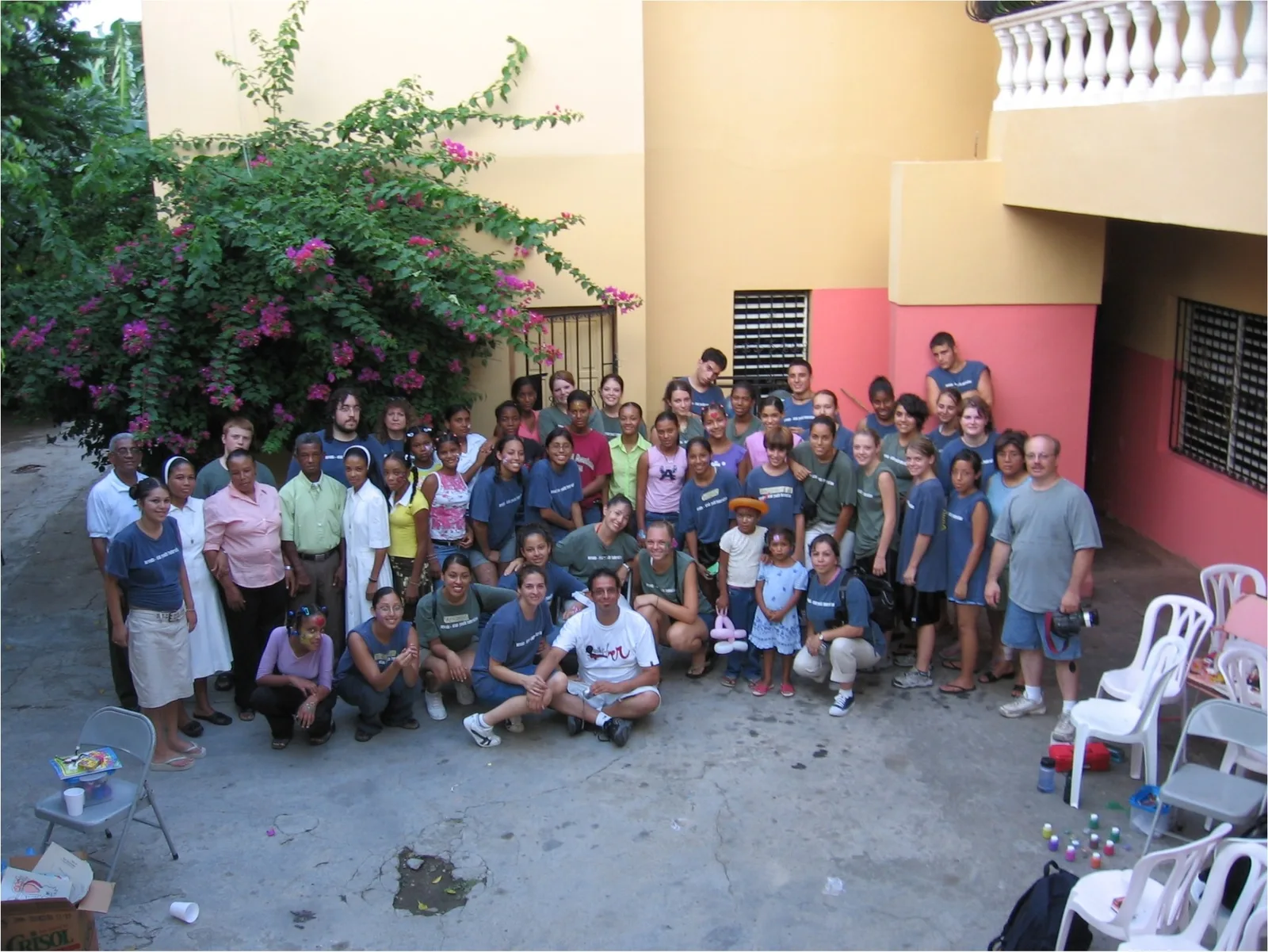 Gabriel Franco and fellow volunteers with children and staff at a Catholic orphanage school in the Dominican Republic