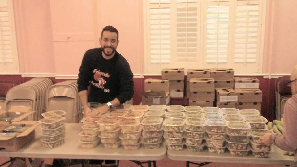 Gabriel Franco volunteering at a food bank in Atlantic City