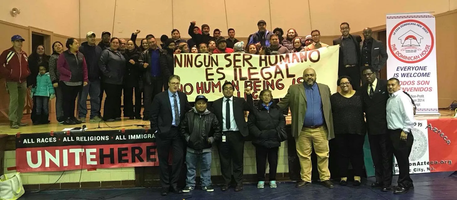 Gabriel Franco at an immigration rights seminar with community members and organizers