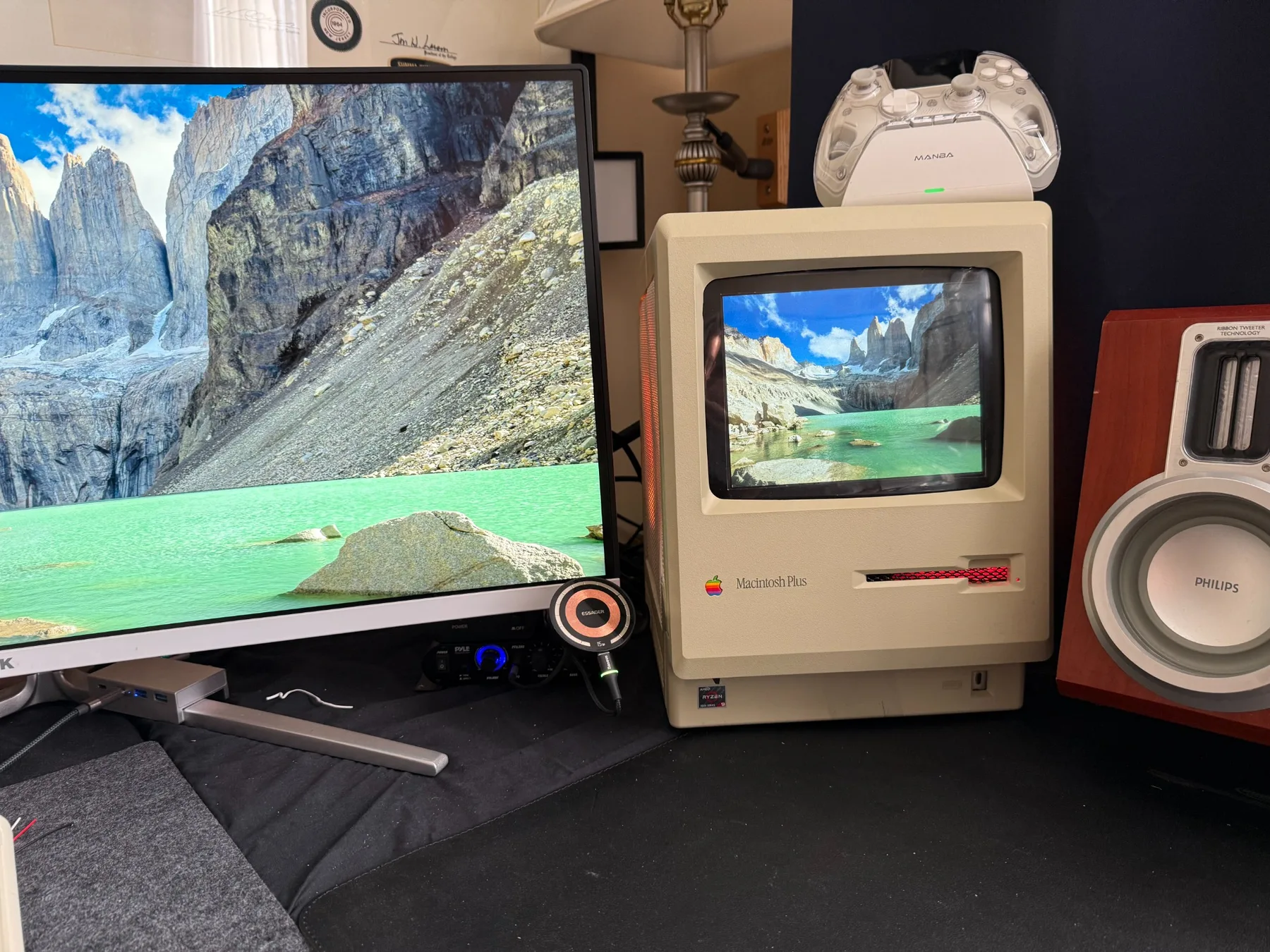 A 1987 Macintosh Plus rebuilt as a modern Ryzen 9 sleeper computer