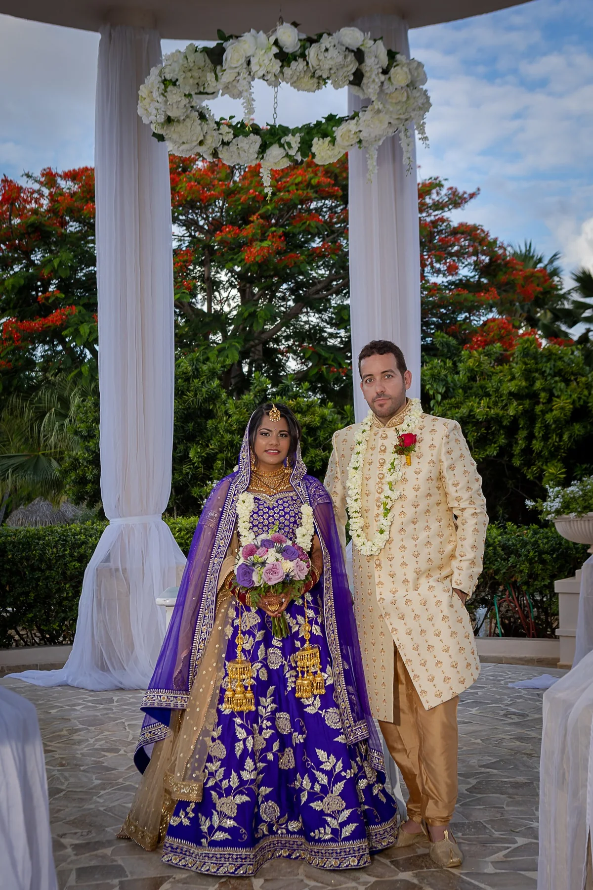 Gabriel Franco with his wife, Dimple, on their wedding day